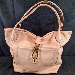 Dooney & Bourke Belvedere Light Pink Leather Logo Lock Large Shoulder Bag